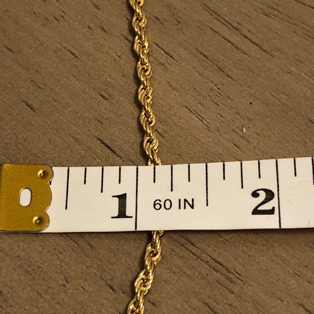 Gold Tone Rope Chain Necklace - Picture 6 of 7